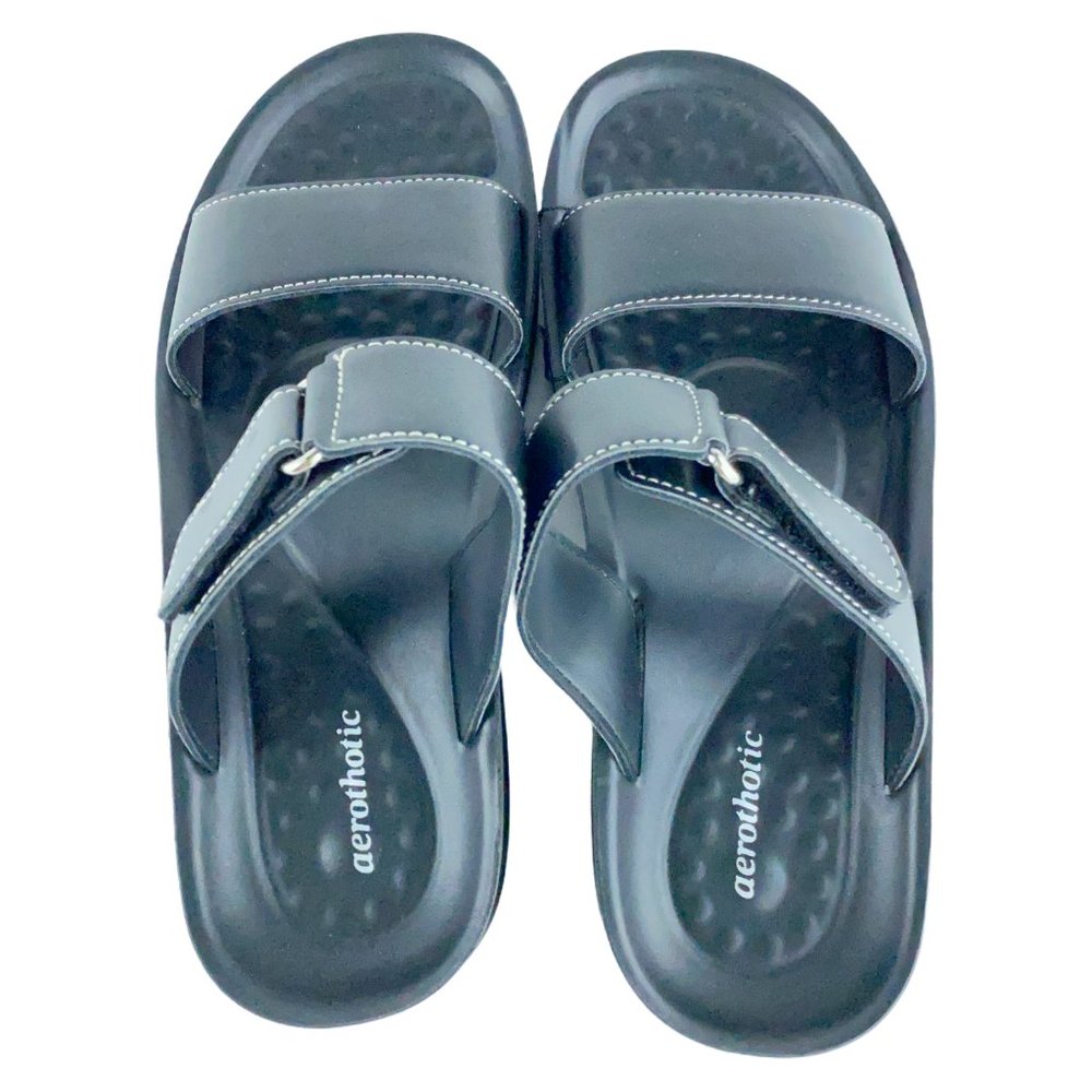 Aerothotic Rustic L0502 Womens Black Strappy Sandal Size W 9 EU 39 NEW - Picture 8 of 9